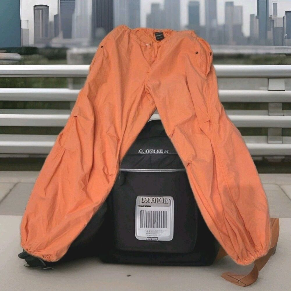Urban Outfitters iets Frans Joggers Wide Baggy Medium Parachute Y2k Orange